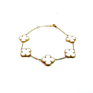 10K Gold MOP Clover Bracelet