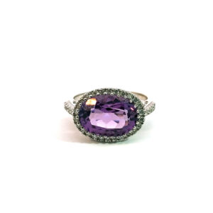 18K Gold Amethyst Ring