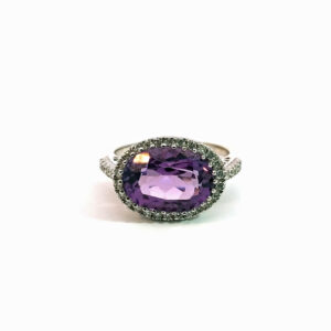 18K Gold Amethyst Ring