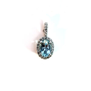 10K Gold Aquamarine Pendant